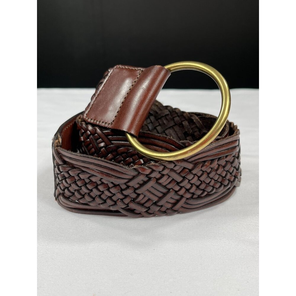 The Limited SKU 7891 Womens Genuine Leather Braided Belt With Brass Buckle Size
